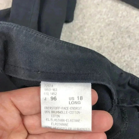 Bogner Pants Black Color Flat Front Logo Zipper High Waist Sz 18 Long - Picture 6 of 11